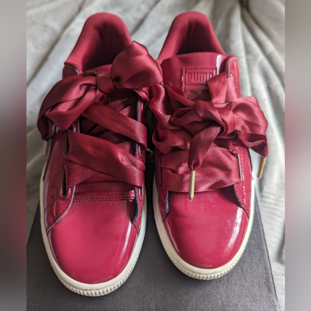 Puma Patent Heart Burgundy Sneaker